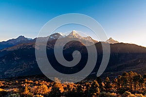 Nature view of Himalayan mountain range at Poon hill view point