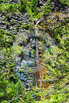 Nature view with waterfall in Annapurna Conservation Area, Nepal