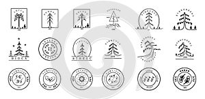 Nature vintage badge logo design nature trees plant for nature barnd and badge brand icon