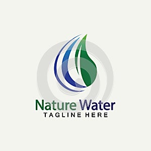 Nature Water logo vector icon illustration design  template.Ecology logo.Water Drop Leaf Logo.Water Drop Design Template vector