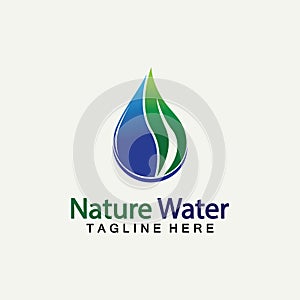 Nature Water logo vector icon illustration design  template.Ecology logo.Water Drop Leaf Logo.Water Drop Design Template vector