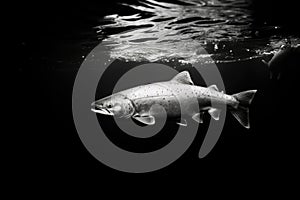 Nature wild salmon fauna freshwater water swim wildlife fish animal river underwater
