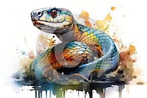 Nature wildlife animal illustration reptile dangerous dragon drawing wild snake cobra tail art background