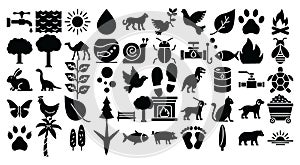 Nature and Wildlife Isolated Vector Icons set which can easily modify or edit