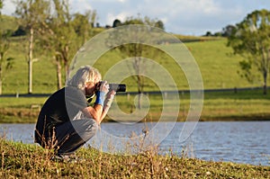 Nature & wildlife photographer at work