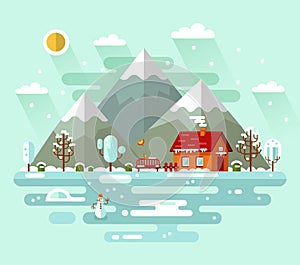 nature winter landscape illustration photo