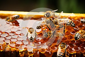 Natures canvas bees creation of honey, wax, and amber hues in perfect harmony