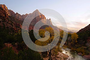 Natures Colors Shine in Zion in the Early Autumn Evening