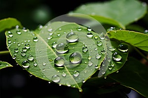 Natures moment water drop on leaf