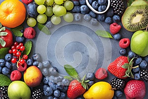 Natures palette Vibrant display of fresh assorted fruits and berries