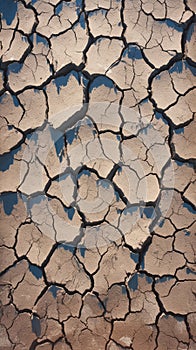 Natures plea Barren landscape with deeply cracked and dry soil photo