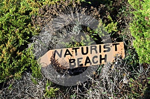 Naturist beach sign photo