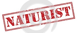 Naturist stamp on white background