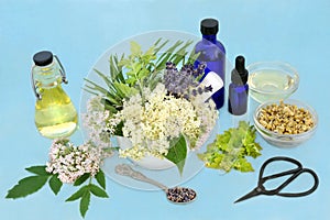 Naturopathic Herbal Medicine with Flowers and Herbs