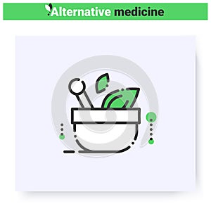 Naturopathic medicine line icon. Editable