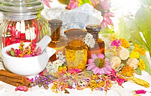 Naturopathy and aromatherapy still life