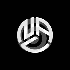 NAU letter logo design on black background. NAU creative initials letter logo concept. NAU letter design
