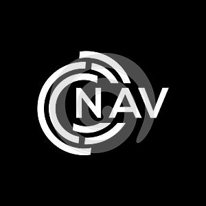 NAU letter logo design on black background.NAU creative initials letter logo concept.NAU vector letter design