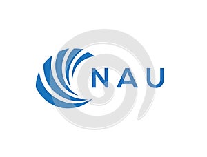 NAU letter logo design on white background. NAU creative circle letter logo concept. NAU letter design