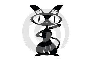 Naughty Black Cat Vector Illustration