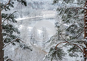 view from mound in winter