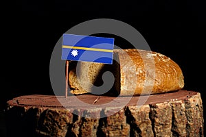 Nauru flag on a stump with bread