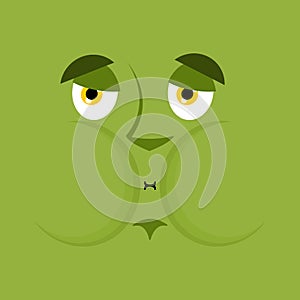 Nausea emoji. Sick Green face Nauseating. Vector illustration.