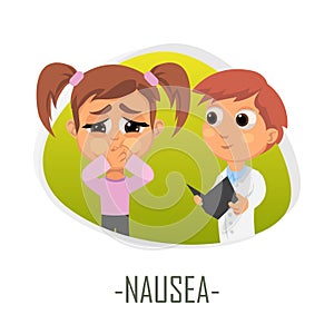 Nausea medical concept. Vector illustration. photo