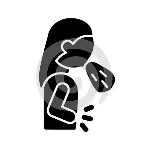 Nausea and vomiting black glyph icon