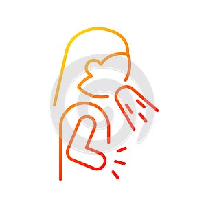 Nausea and vomiting gradient linear vector icon