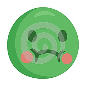 Nauseated Face Emoji Icon Illustration. Sickly-Green Vector Symbol Emoticon Design.