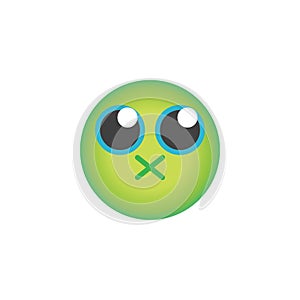 Nauseated face emoticon flat icon