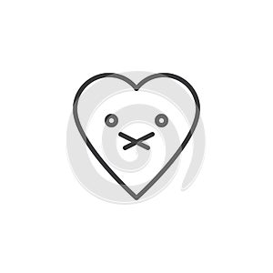 Nauseated Face emoticon outline icon