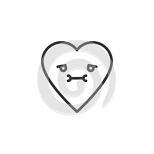 Nauseated Face emoticon outline icon