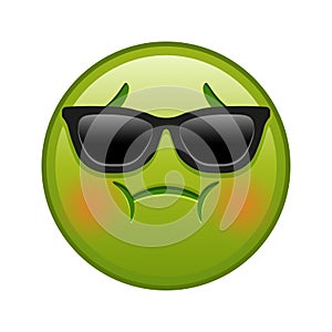 Nauseated face with sunglasses Large size of yellow emoji smile
