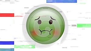 Nauseated green face emoji