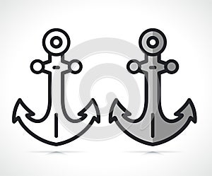 Nautical anchor flat design icon