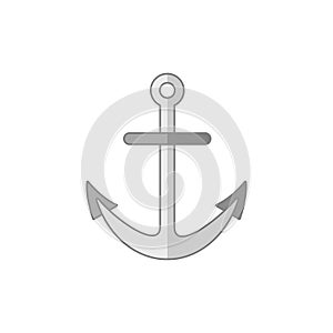 Nautical anchor icon isolated on white background. Flat design