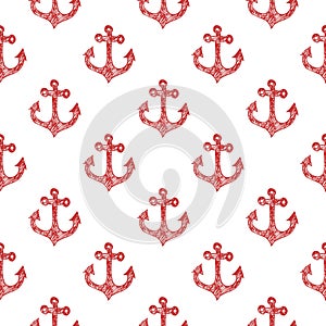 A nautical anchor seamless pattern.