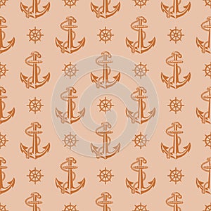 A nautical anchor seamless pattern.