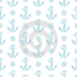 A nautical anchor seamless pattern.