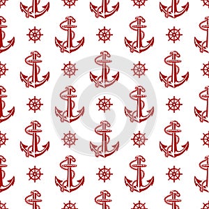 A nautical anchor seamless pattern.