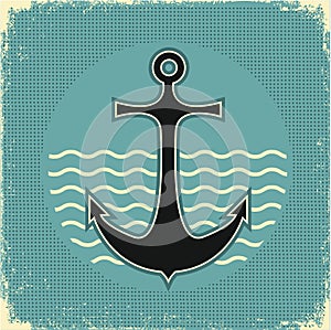 Nautical anchor.Vintage image