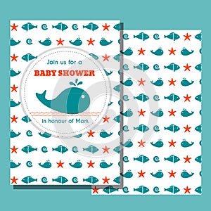 Nautical baby shower card