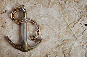 Nautical background with anchor