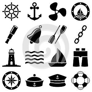 Navigazione bianco e nero icone 
