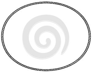 nautical black and white oval rope design