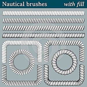 Nautical brushes, vector brushes with fill