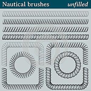 Nautical brushes, vector brushes unfilled