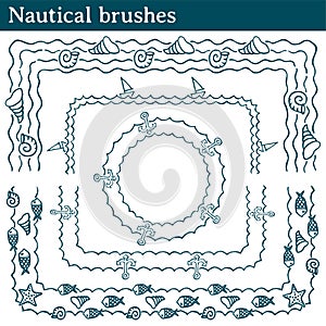 Nautical brushes, vector brushes with fill